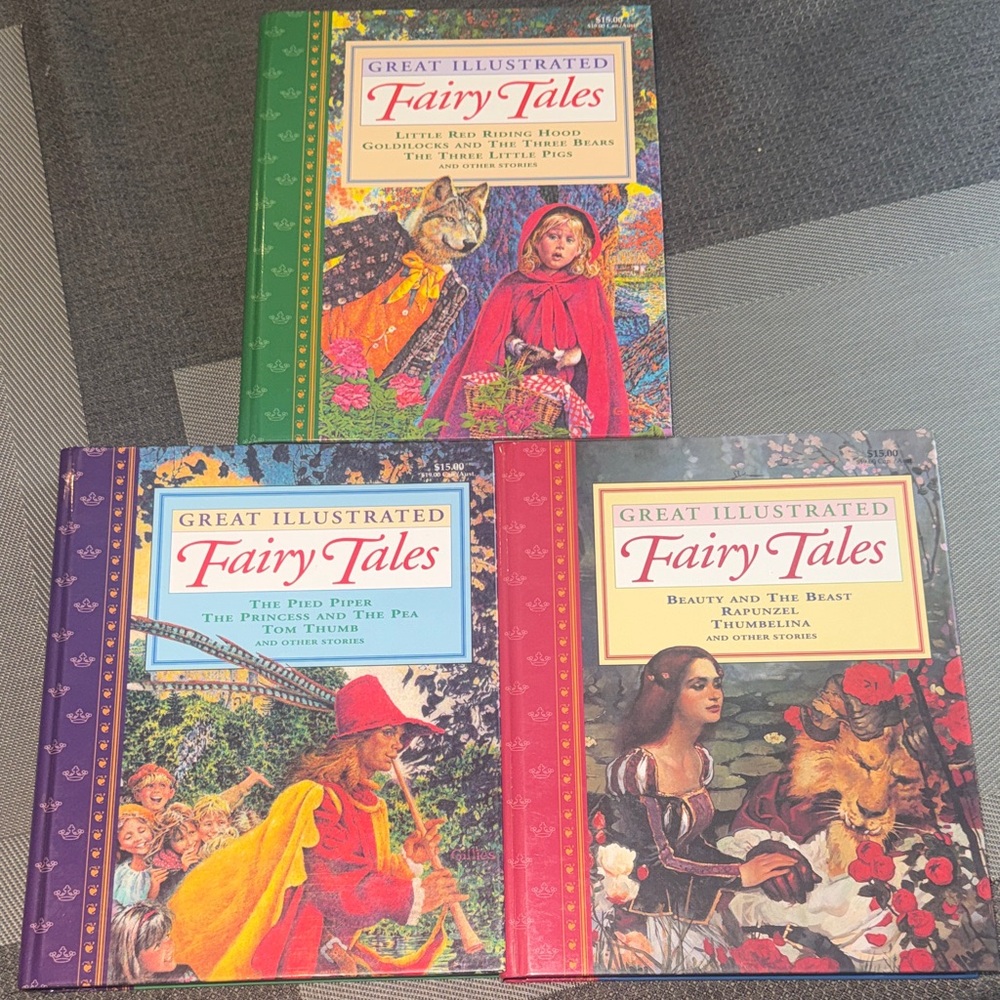 Great Illustrated Fairy Tales - 3 Hardcover Books with Multiple Stories
